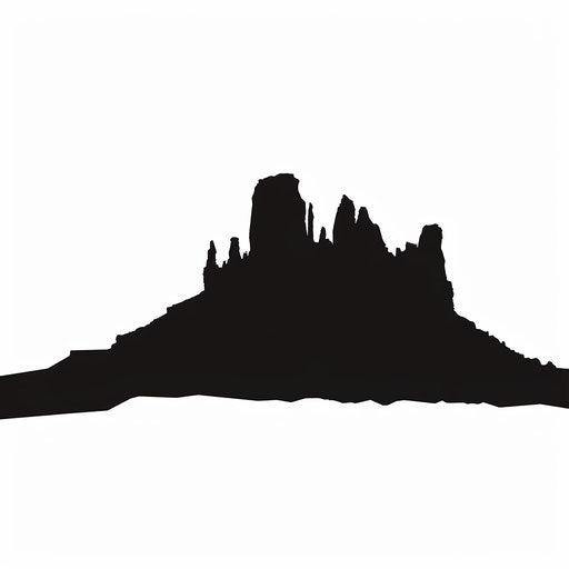 Black silhouette of the camelback mountain