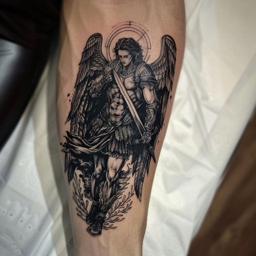 St Michael Tattoo Design Set