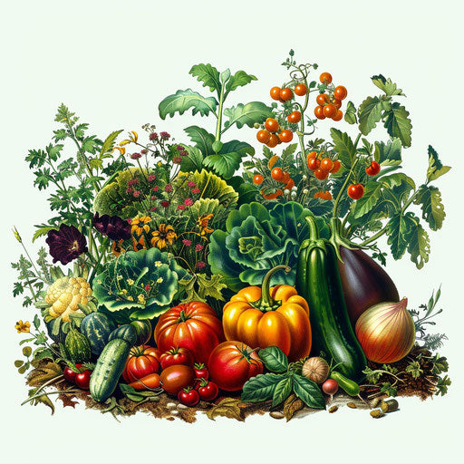 Bountiful harvest in a vegetable garden