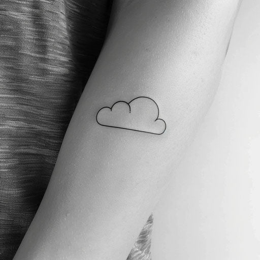 Elegant minimalist cloud line art tattoo