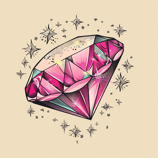 Pink diamond surrounded by stars