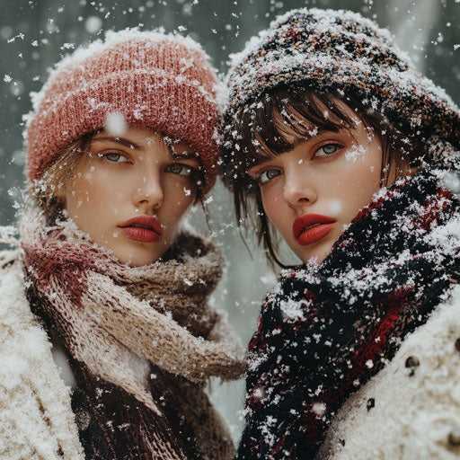 Winter elegance under softly falling snow