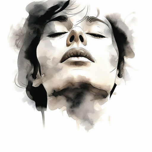 Nose illustration in the style of Chiaroscuro Art, on white background