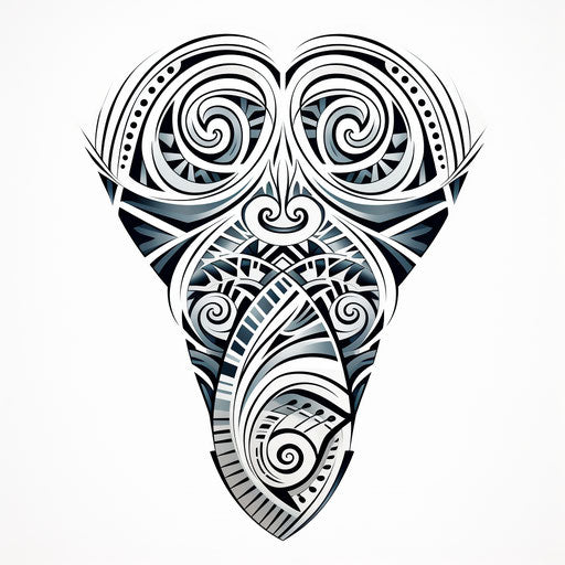 Polynesian tribal arm tattoo design, shaped canvas style