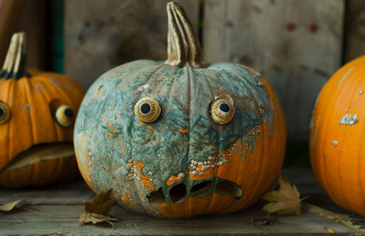 Fun Halloween pumpkin in the style of Zuckerpunk