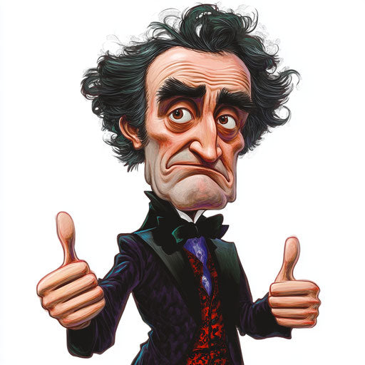 Humorous caricature of an Edwin Booth clipart with human characteristics