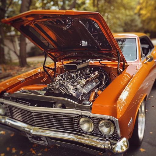 1967 Chevy Bel Air ready for drag race, high-performance engine