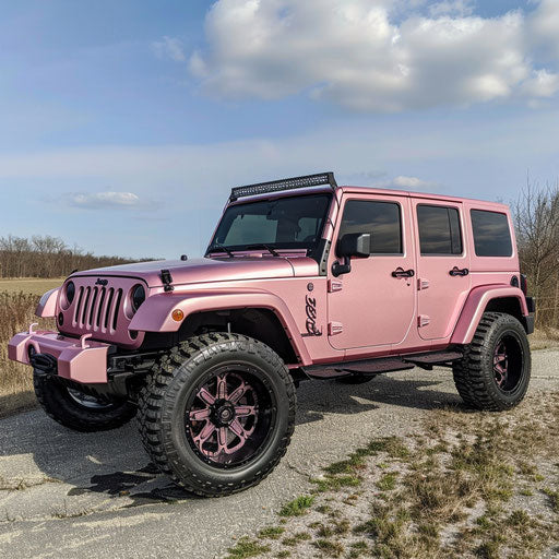 Classic Light Pink Metallic Jeep Wrangler