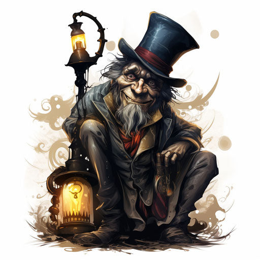 Happy new year illustration in the style of Chiaroscuro Art