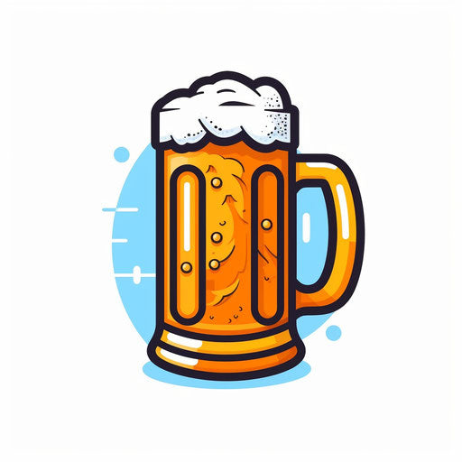 Minimalist style beer mug clip art, on white background