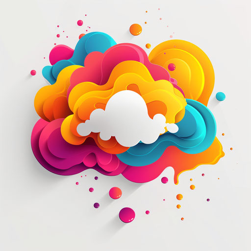 Realistic thought bubble with white background