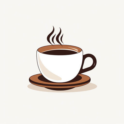 Coffee illustration in the minimalist style, on white background