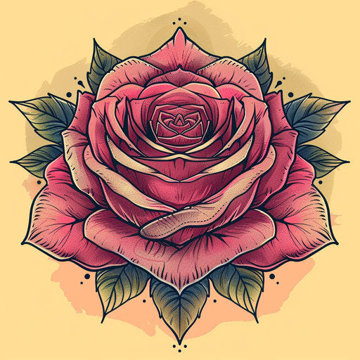 Rose tattoos vector in Michael Deforge style