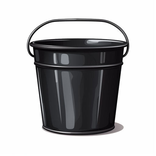 Bucket clipart in the style of Chiaroscuro Art, on white background