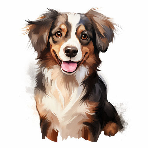 Dog cartoon in the style of Oil painting, on a white background