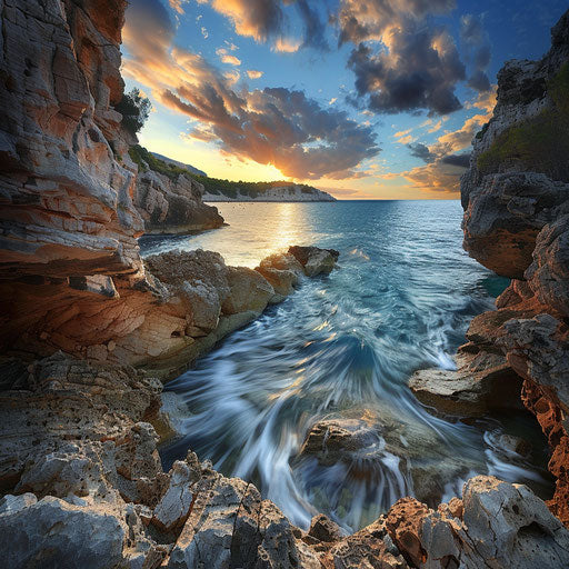 Majestic view of Hvar Beach with rocky formations