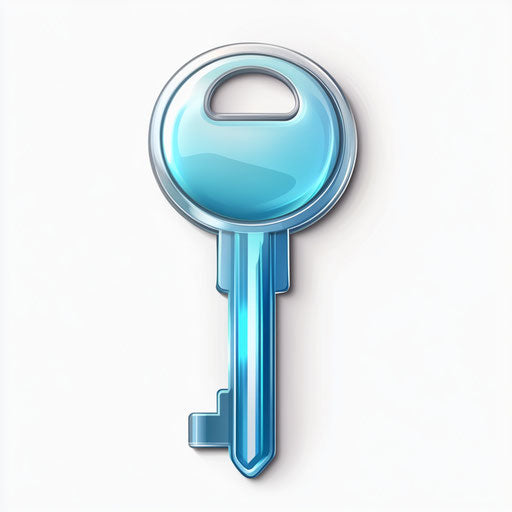 Realistic key icon, high resolution, isolated