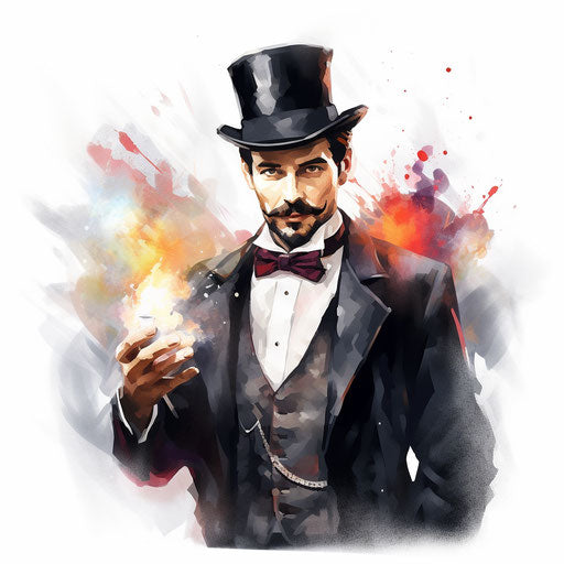 Magician illustration in the style of oil painting