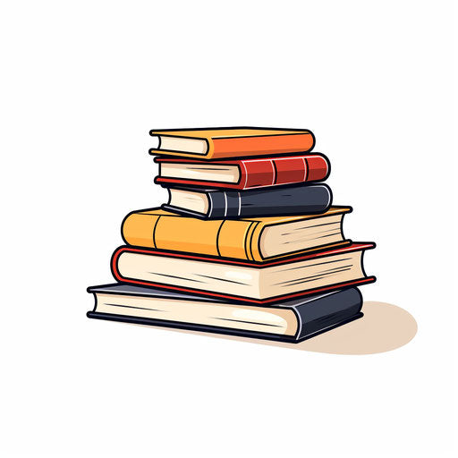 Minimalist style book clipart, on white background