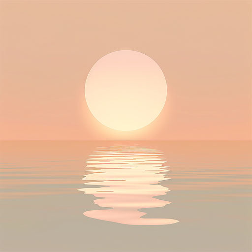 Realistic Sunrise Clipart on Pastel Peach Background