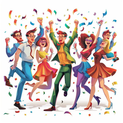 Party clip art with photo realistic style and white background