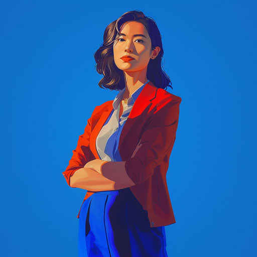 Realistic main clipart shines on flat royal blue background