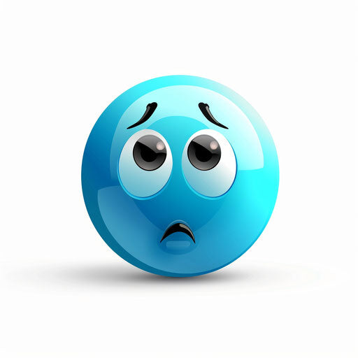 Blue sphere sad face emoticon