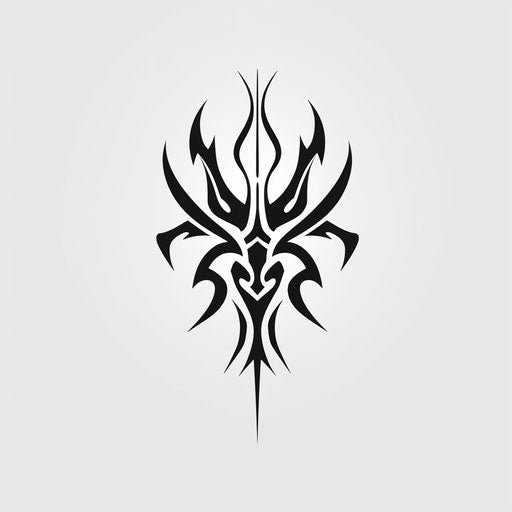 Tribal tattoo in matte photo style, bugcore, simple vector art