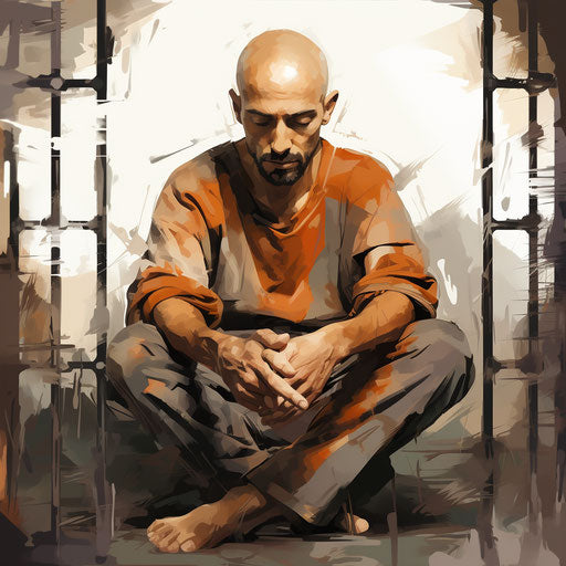 Prison illustration in the style of oil painting