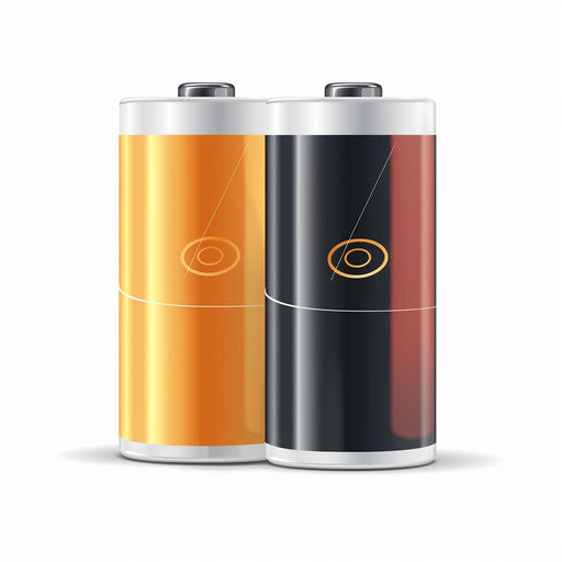 Realistic battery clipart with flat white background and vibrant colors