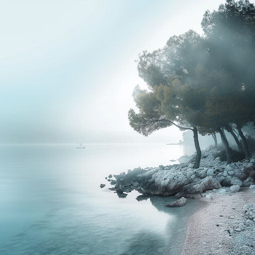Hvar Beach wrapped in ethereal morning mist
