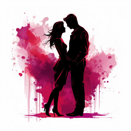 Love illustration in the style of Chiaroscuro Art on white background