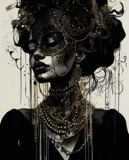 The woman with jewelry, darkly romantic style