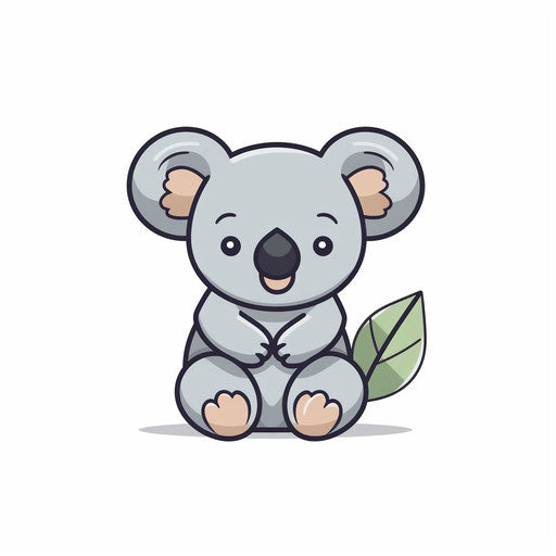Koala clipart in Minimalist style, on a white background