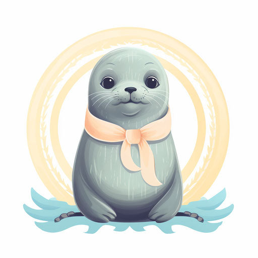 Seal in the style of Pastel Colors Art