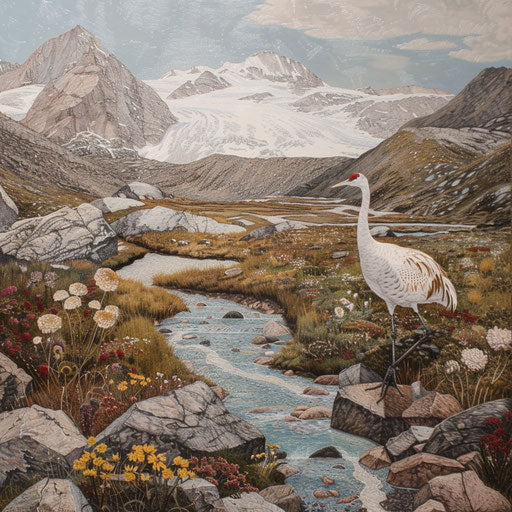 Beautiful high-altitude whooping crane habitat