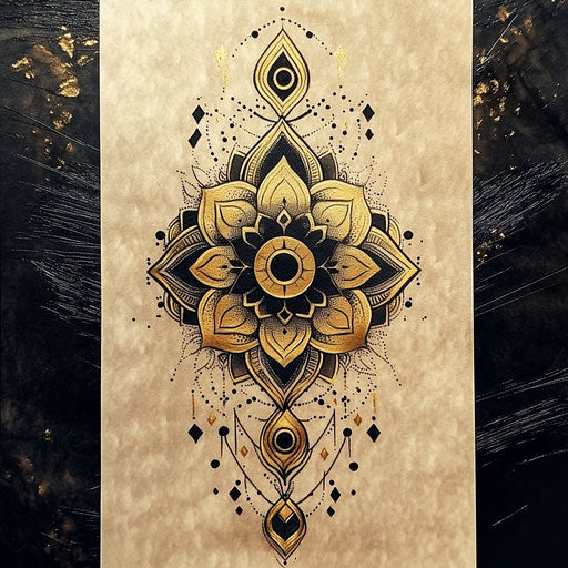 Drawing of flat tattoo style clipart for women