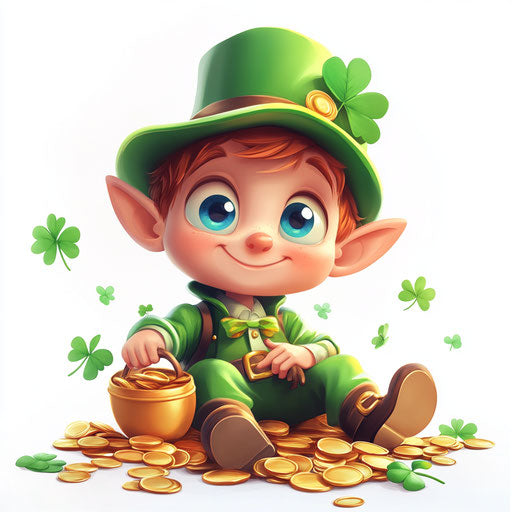 Cute character with hat sitting on the ground