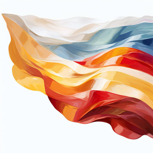 Flag in the style of oil painting on white background