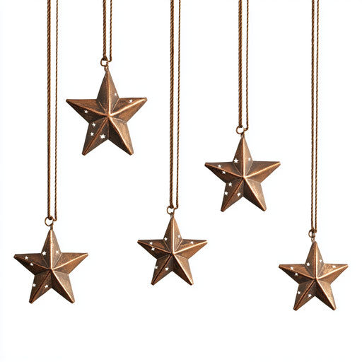 Hanging Stars clipart in photo-realistic style, high-res