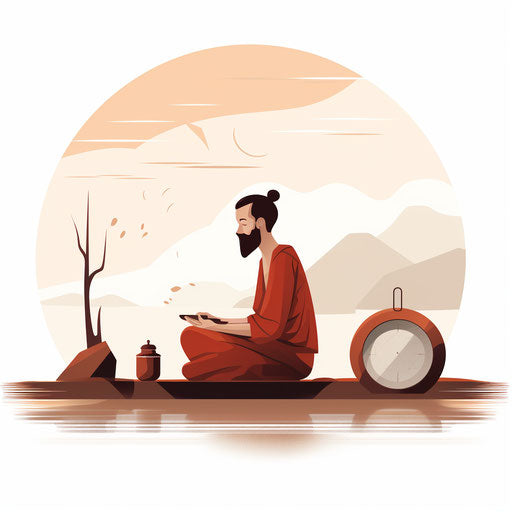 Patience clipart in Minimalist style, on white background