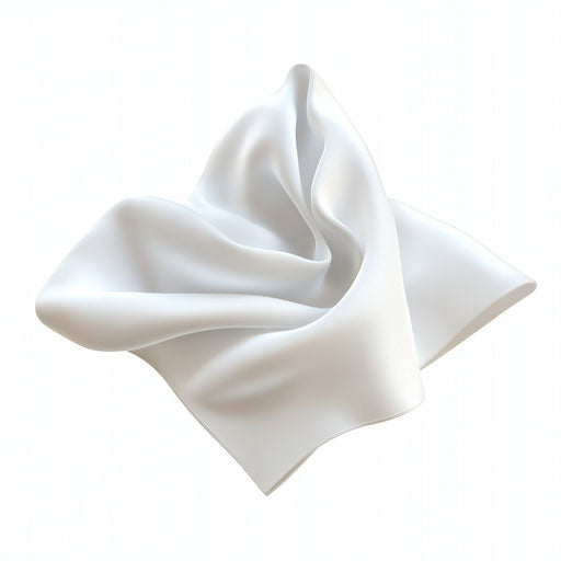 3D Handkerchief on flat white background in realistic style, isolated clipart