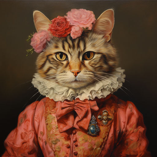 Cat dressed as a woman