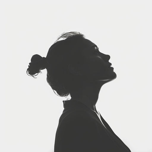 Realistic woman silhouette with dynamic shadows