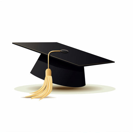 Minimalist style graduation cap on white background