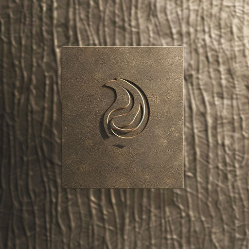 Sophisticated simple logo design with a textured background, muted palette