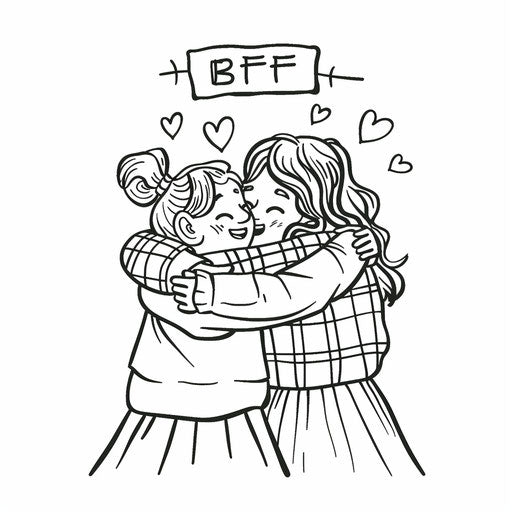 Best friends embracing