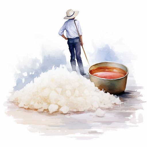 Salt clipart in the style of oil painting, on a white background