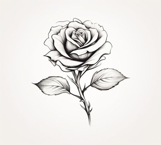 Black and white rose: clean and sharp tattoo design