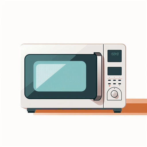 Microwave in Minimalist style, on white background